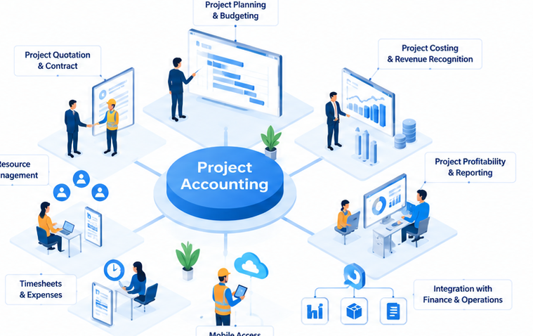 Project Accounting connected platform infographic